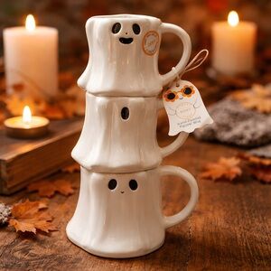 *NEW* MRKT Hand-Painted Ghost Stacking Mugs